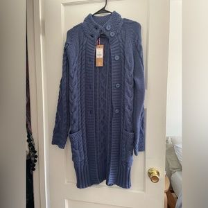 Woolovers Aran Cardigan NWT